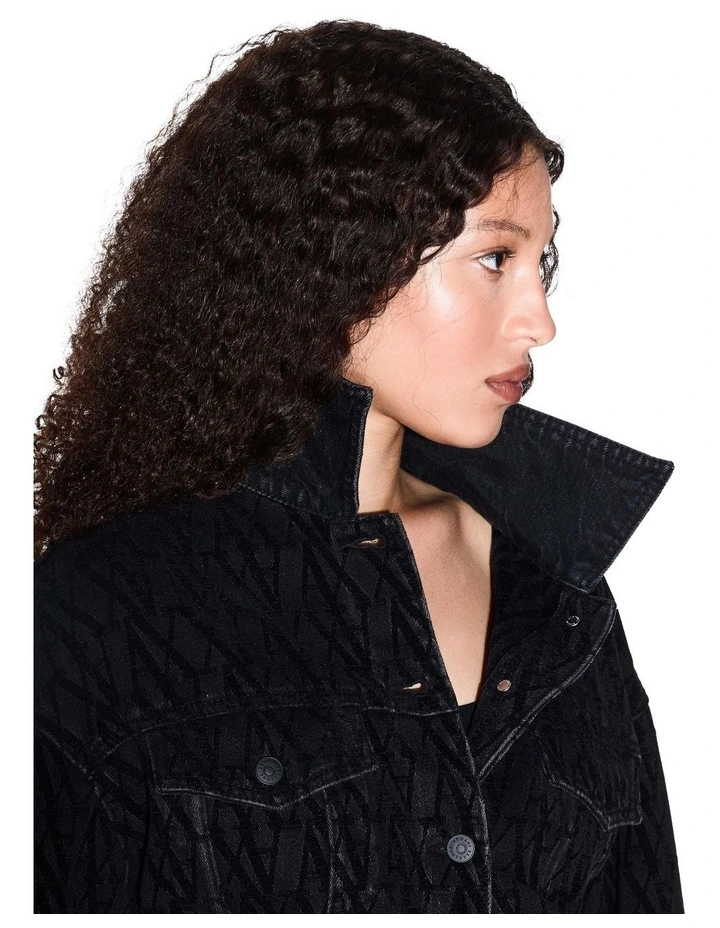 Monogram Denim Jacket in Black image 4