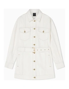 Edition Denim Jacket Dress in White