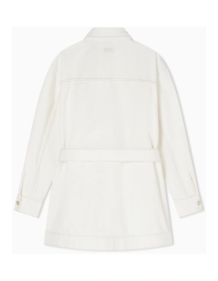 Edition Denim Jacket Dress in White image 3