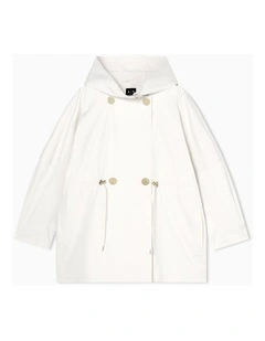 White Edition Hooded Coat in Ecru
