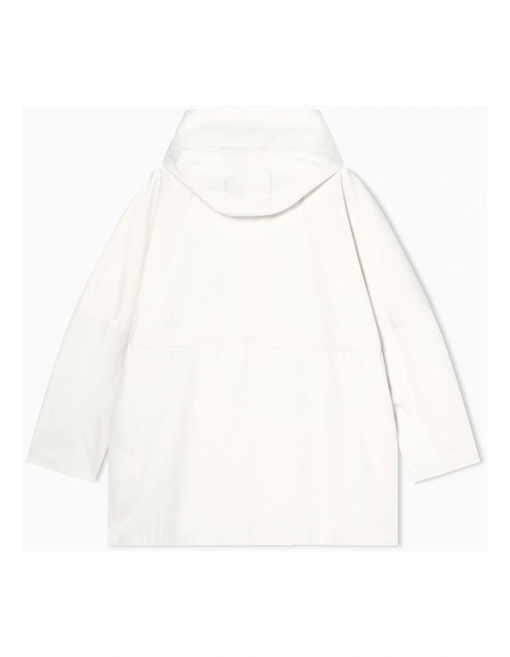 White Edition Hooded Coat in Ecru image 2