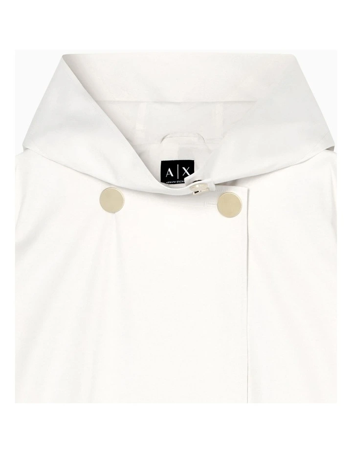 White Edition Hooded Coat in Ecru image 3