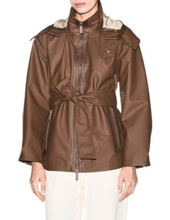 Salt Lake Belted Coat in Earth