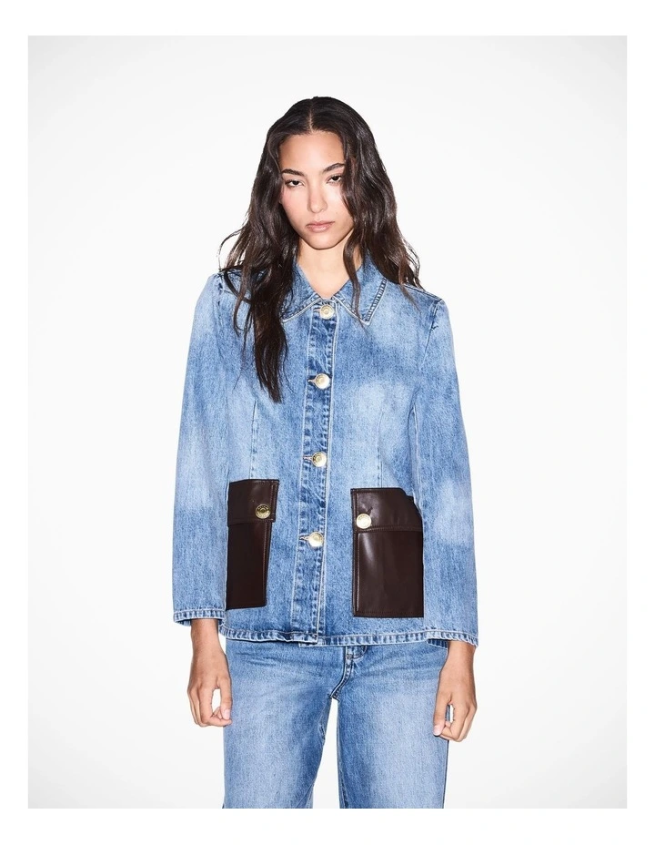 Modern Drama Patch Pocket Denim Jacket image 1