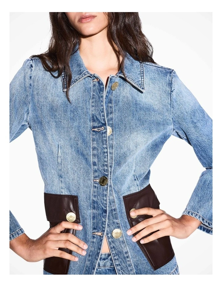 Modern Drama Patch Pocket Denim Jacket image 5
