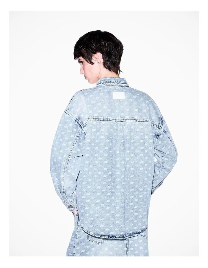 Studio Theatre All Over Logo Relaxed Light Denim Shirt image 2