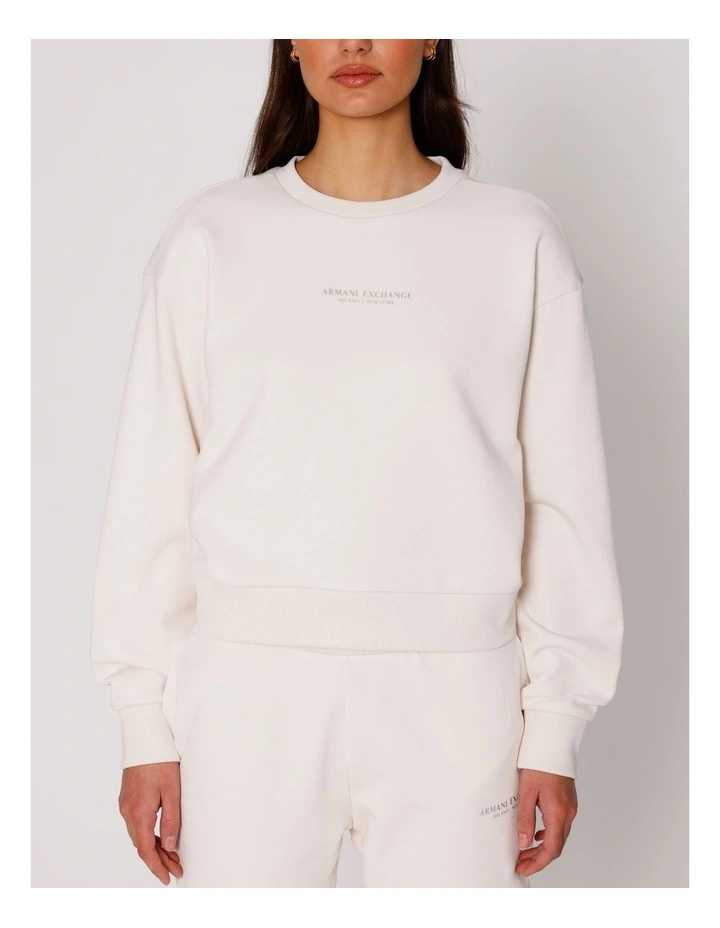 Logo Sweatshirt in Cream image 1