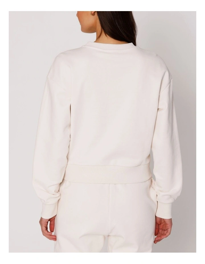 Logo Sweatshirt in Cream image 3
