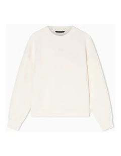White Editon Logo Patch Sweatshirt in Ecru