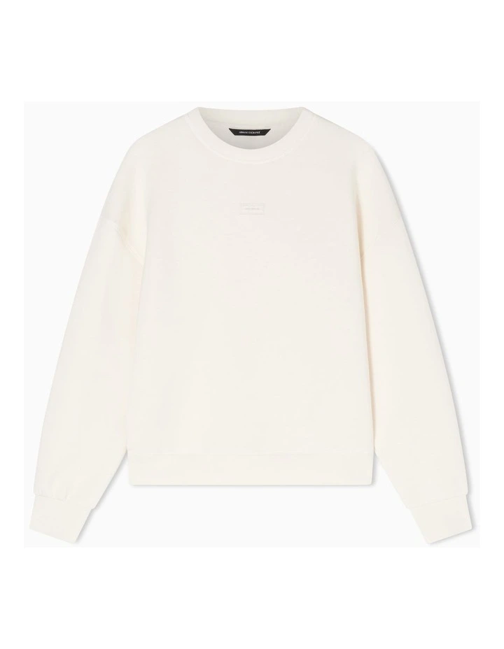 White Editon Logo Patch Sweatshirt in Ecru image 1