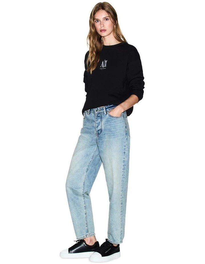 Icon Embroidered Logo Sweatshirt in Black image 4