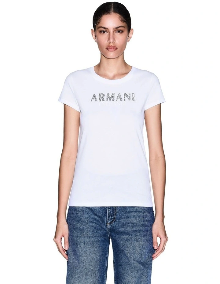 Salt Lake Slim Fit Logo T-shirt in White image 1