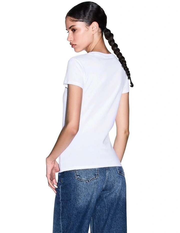 Salt Lake Slim Fit Logo T-shirt in White image 2