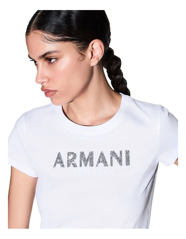 Salt Lake Slim Fit Logo T-shirt in White image 3