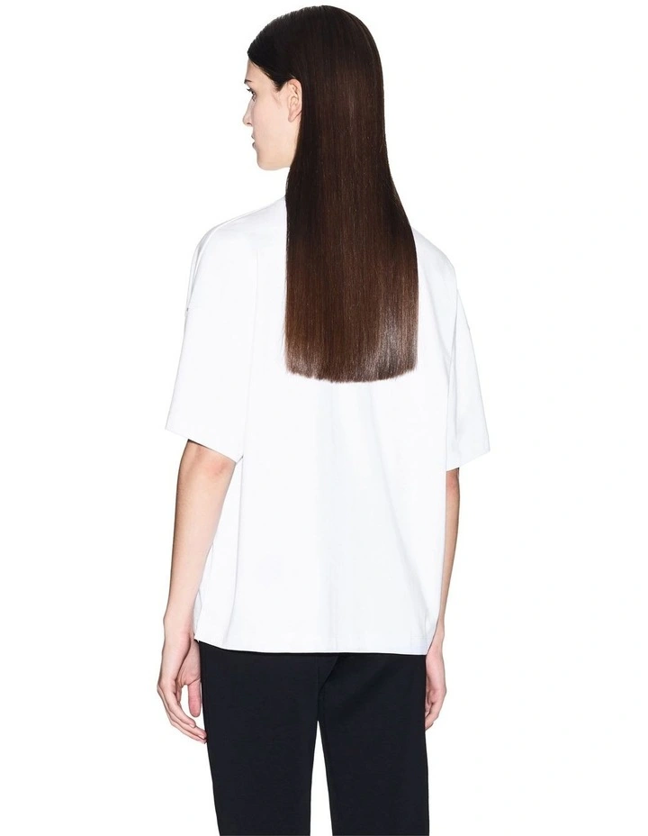 Icon Embroidered Logo Boxy T-Shirt in White image 2