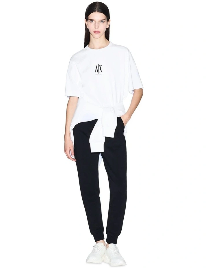 Icon Embroidered Logo Boxy T-Shirt in White image 4