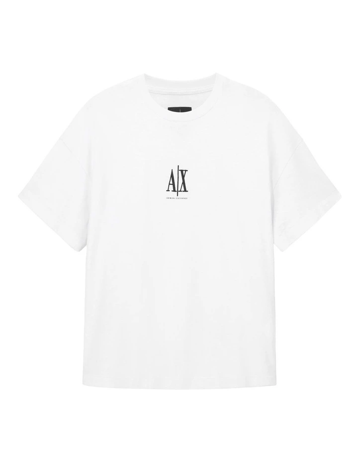 Icon Embroidered Logo Boxy T-Shirt in White image 5