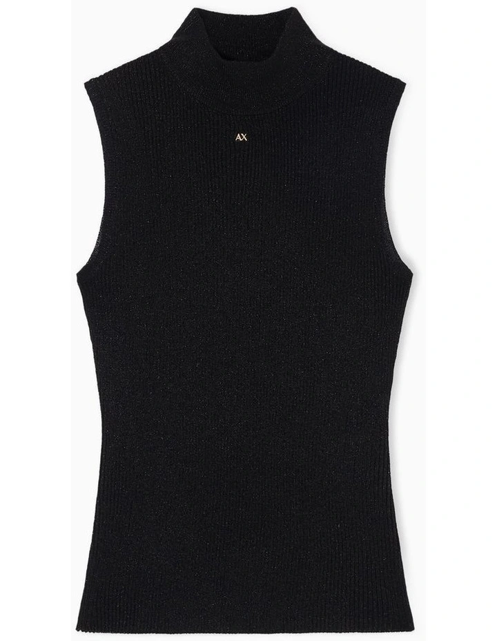 Salin De Giraud Ribbed Knit Top in Black image 1