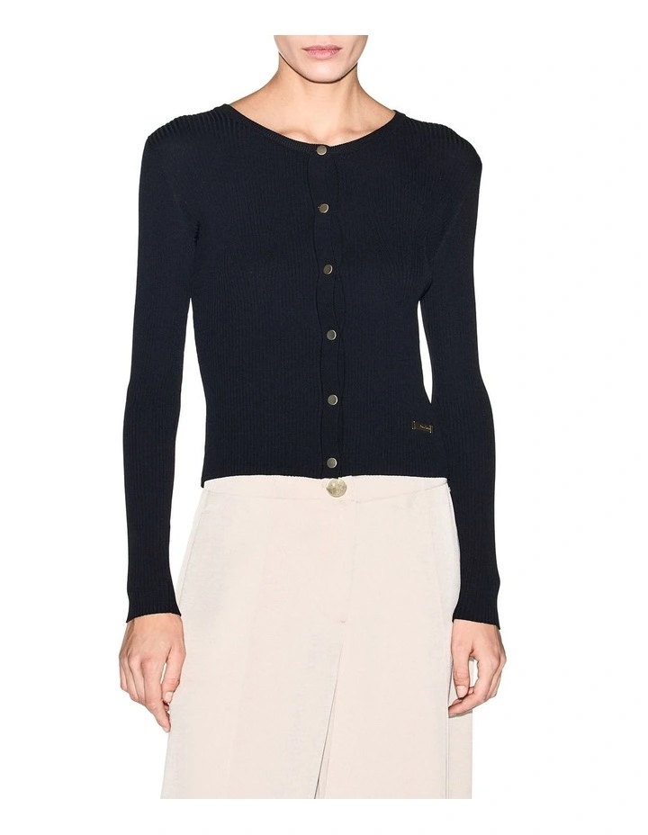 Salt Lake Fitted Knit Cardigan in Black image 1