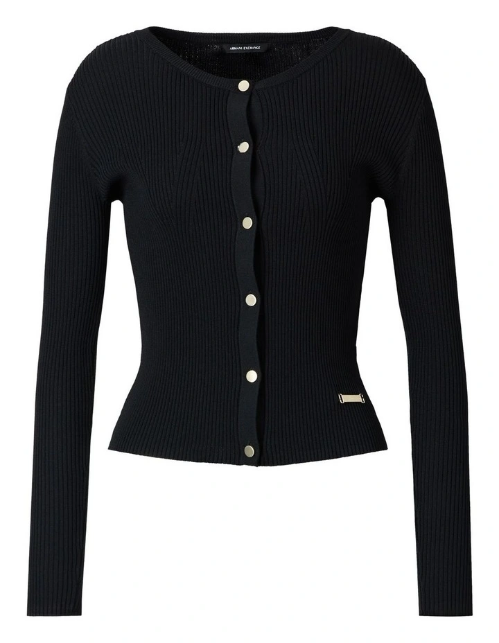 Salt Lake Fitted Knit Cardigan in Black image 5