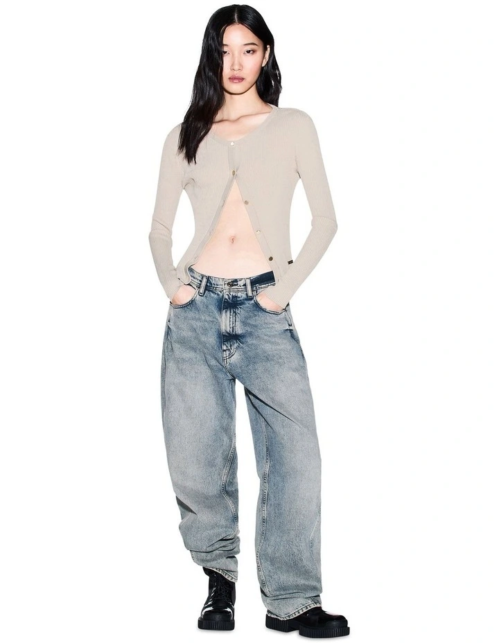 Salt Lake Fitted Knit Cardigan in Tan image 3
