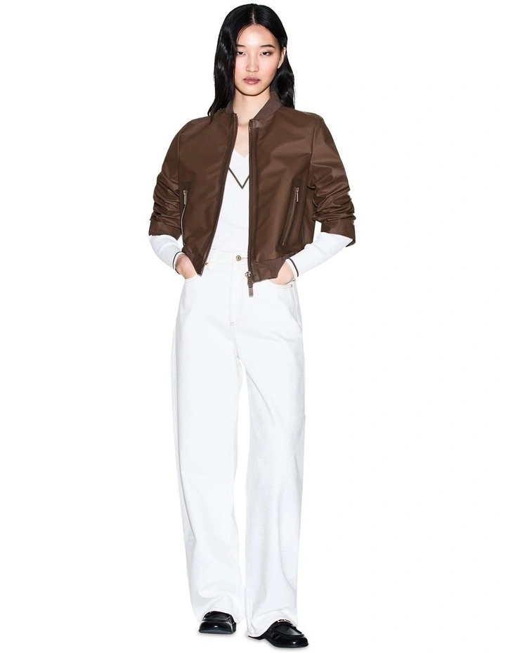 Salt Lake V Neck Knit Jumper in Ecru image 4