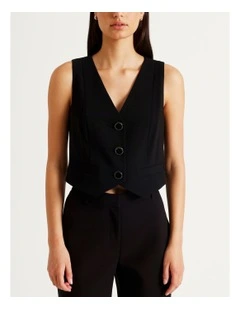 Urban Tailoring Crepe Vest in Black