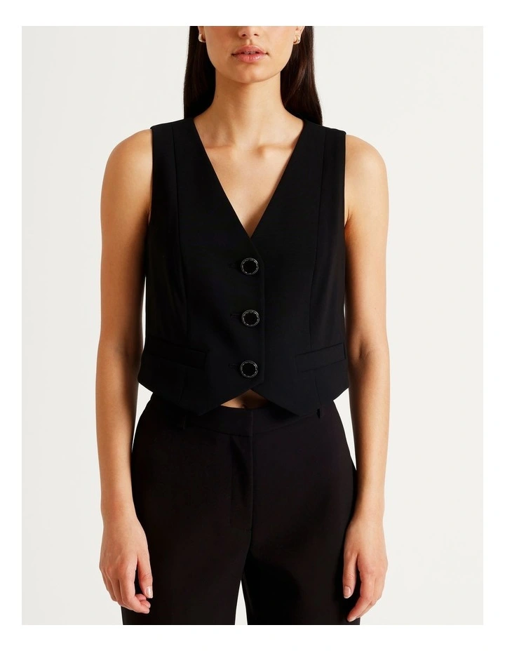 Urban Tailoring Crepe Vest in Black image 1