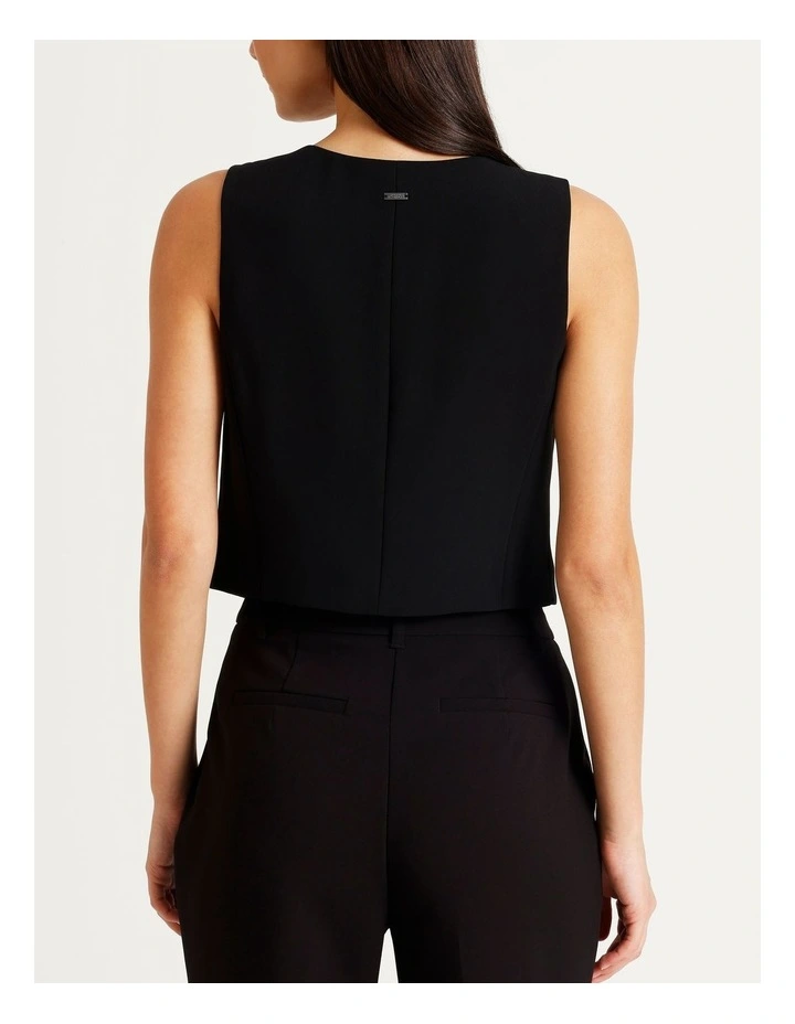Urban Tailoring Crepe Vest in Black image 2