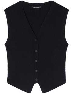 Salin De Giraud Ribbed Knit Vest in Black