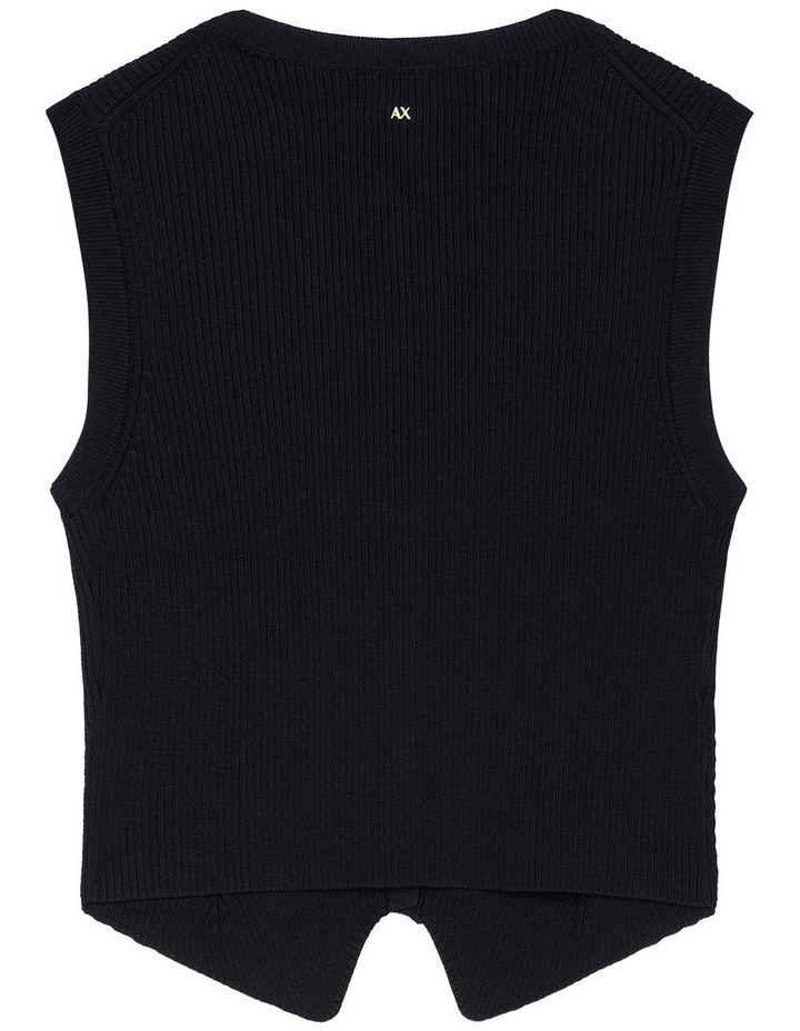 Salin De Giraud Ribbed Knit Vest in Black image 2