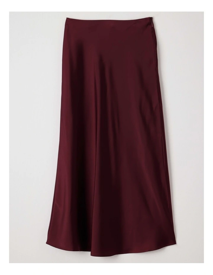 Essential Satin Slip Skirt in Groove image 1