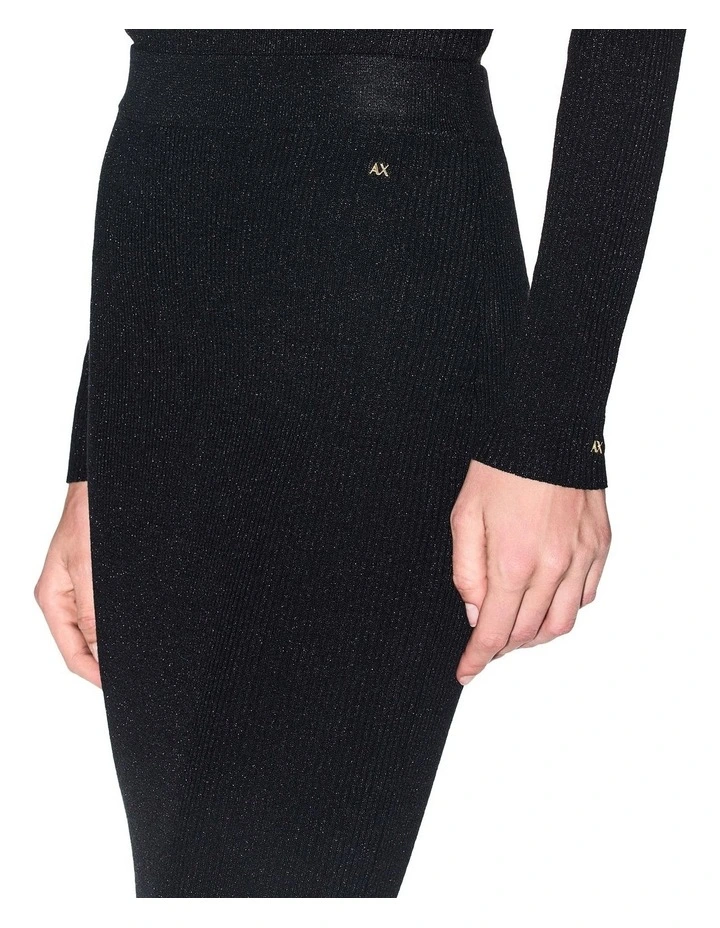 Salin De Giraud Ribbed Knit Midi Skirt in Black image 3