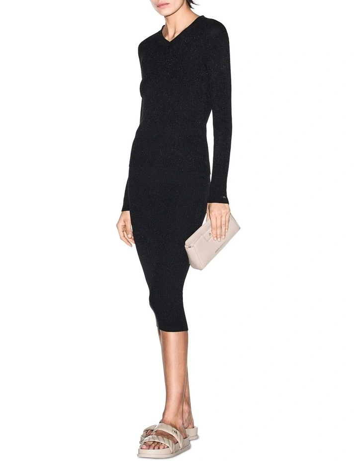 Salin De Giraud Ribbed Knit Midi Skirt in Black image 4