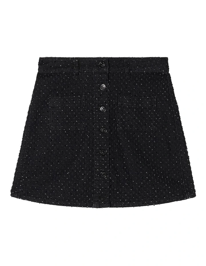 Salin De Giraud Buttoned Mini Skirt in Black image 1