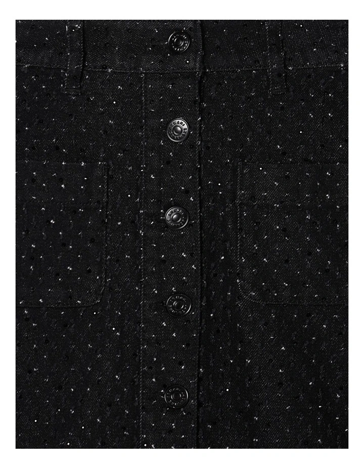 Salin De Giraud Buttoned Mini Skirt in Black image 3