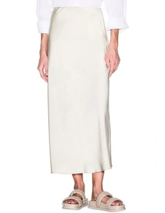 Essential Satin Slip Skirt in Cream
