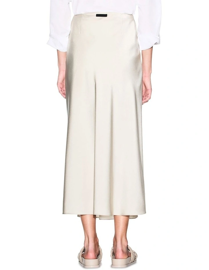 Essential Satin Slip Skirt in Cream image 2