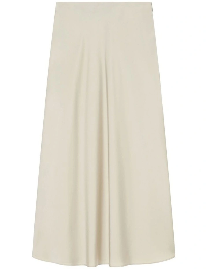 Essential Satin Slip Skirt in Cream image 5
