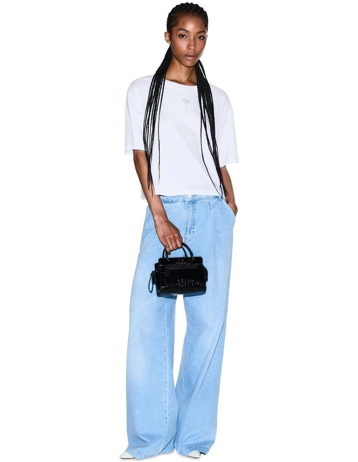 Wide Leg Trouser in Light Blue Denim image 3