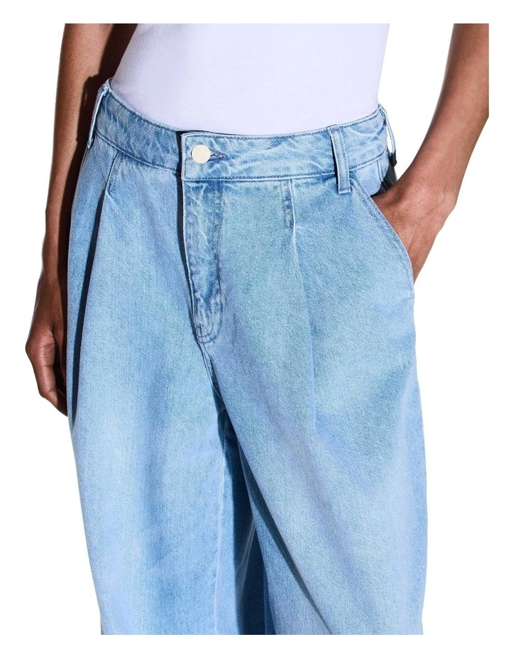 Wide Leg Trouser in Light Blue Denim image 4