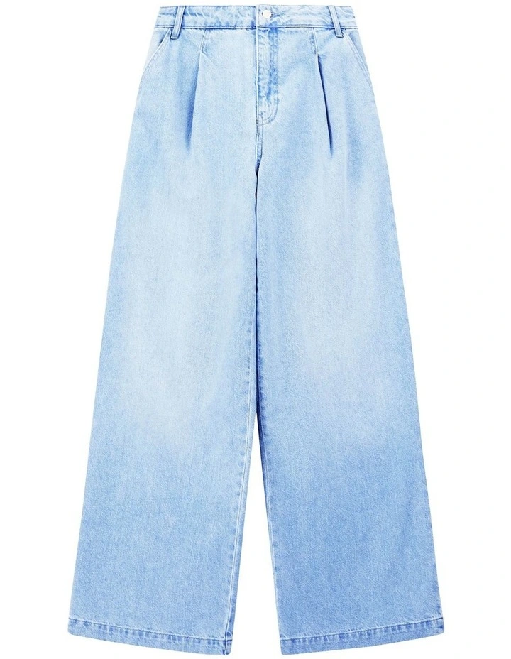 Wide Leg Trouser in Light Blue Denim image 5