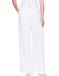 Gold Button Trouser in Cream