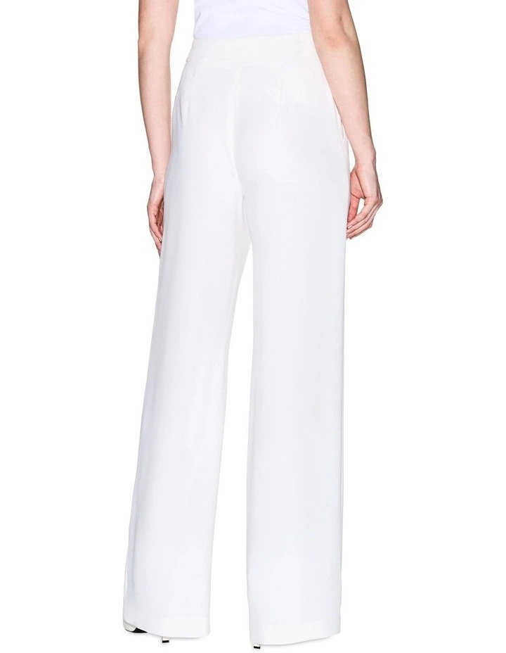 Gold Button Trouser in Cream image 2