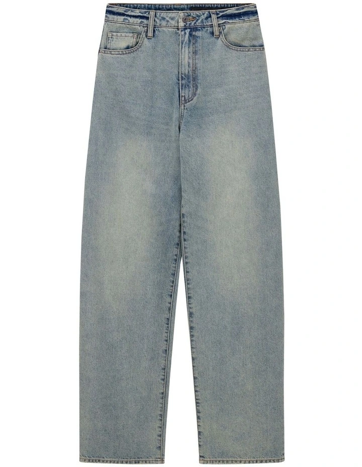 Hi-Rise Relaxed Fit indigo Denim in Blue Denim image 1