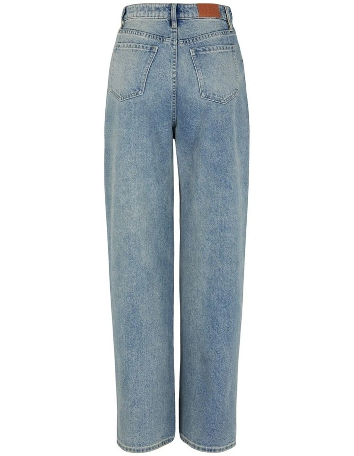 Hi-Rise Relaxed Fit indigo Denim in Blue Denim image 2