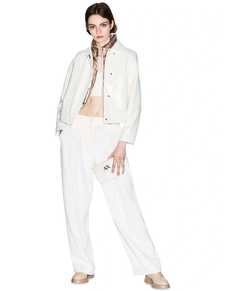 Salin De Giraud Zip Back Pocket Pleated Trouser in White image 1