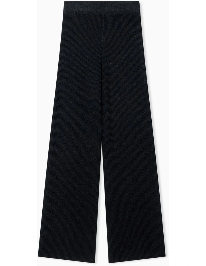 Salin De Giraud Ribbed Knit Pant in Black image 2