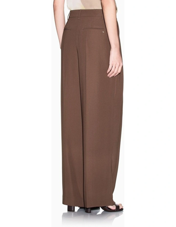 Salt Lake Pleated Trouser in Brown image 2