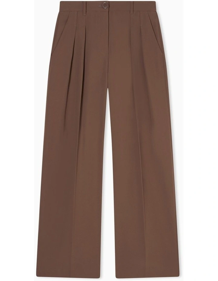 Salt Lake Pleated Trouser in Brown image 5